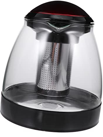 1pc théière bouilloire à thé en acier inoxydable bouilloire à thé en verre petite théière en verre petite théière cuisinière bouilloire à thé en toute sécurité théière en verre avec passoire bouilloir