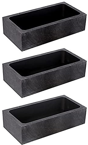 Cosmin 3 StüCk Hoch Reine 1 KG Graphit Barren Form Tiegel Form zum Schmelzen GießEn Raffinieren Von Gold Silber Metall Andere Metalle