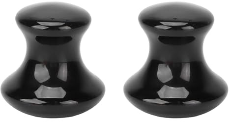 2 Stück Schwarzer Gua Sha Pilzform Massage Werkzeug, Natürlicher Aventurin Quartz Massagewerkzeug für Gesicht und Augen, für Falten Entfernen und SPA Relaxing