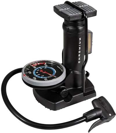 BV Portable Composite Foot Bike Pump with Gauge and 100 PSI Pressure | Schrader and Presta Compatible Bicycle Pump with Ergonomic Pedal for Easy Use - Ideal as Bike Tire Pump and for Other Inflatables