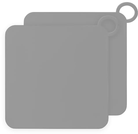 Duschablaufabdeckung, 2 Stück, 20 cm, quadratisch, Silikon, Abflussdichtung, Deodorier-Pad, Waschbecken, WC, Badezimmer, Küche (grau)
