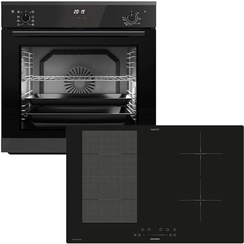Oranier Backofen Set EBS420 Einbau autark - 9 Funktionen - breites 80 cm Flexx-Induktion KXI480 - Kochfeld mit Slider-Steuerung & Brückenfunktion
