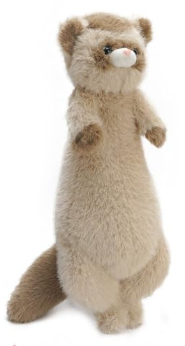 LICHENGTAI Poupée Furet en Peluche, Jouet Coussin de Dossier Oreiller, Furet Poupée Coussin de Dossier Oreiller Debout pour Chambre à Coucher, Blanc/Caramel