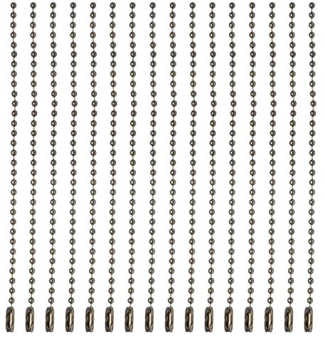 sourcing map 200Pcs Ball Beads Chain,Light Brown Bulk Dog Tag 4.72inch Long Metal Chain for Dog Tag Making DIY Crafts Hanging Decoration
