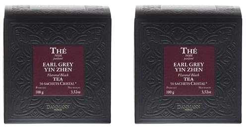 Lot de 2 - Dammann Frères Thé Earl Grey Yin Zhen - 50 Sachets Cristal