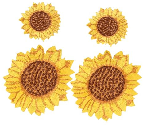 SEWACC 10stücke Sonnenblumen-Applikationen Zum Aufbügeln Oder Aufnähen DIY-stoffflicken Für Rucksack Kleidung Scrapbook Bestickte Patches in Klein Groß