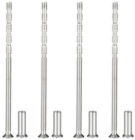 PATIKIL Vis Poignée Meuble M4x90, 4 Pièces Vis Rupture pour Poignée Tiroir Tête Fraisée Plate Phillips avec Manchon pour Porte Levier