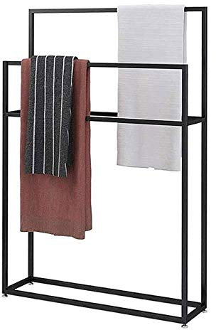 Handtuchständer fürs Badezimmer, Badezimmerregal/Handtuchständer für den Hotelhaushalt Freistehendes Badezimmerregal/Handtuchständer für den Hotelhaushalt mit 2 Stangen, Kleiderständer, freistehender