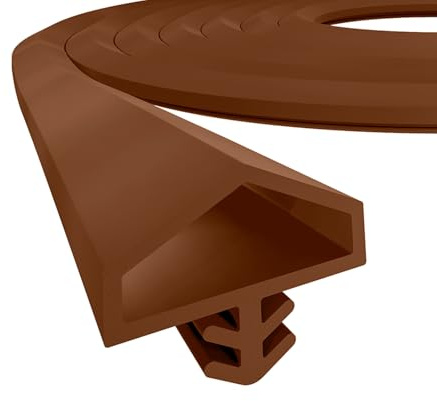 PRIOstahl Türdichtung flexible Dichtung Dichtband Gummidichtung Holztürdichtung - Braun Länge: 25 Meter Falzbreite: 12mm Haustürdichtung Zargendichtung Zugluftstopper für Türen aus Weich-PVC