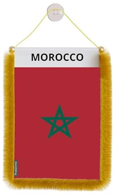 Pixelforma Banderín de coche con bandera de Marruecos, 10 x 15 cm