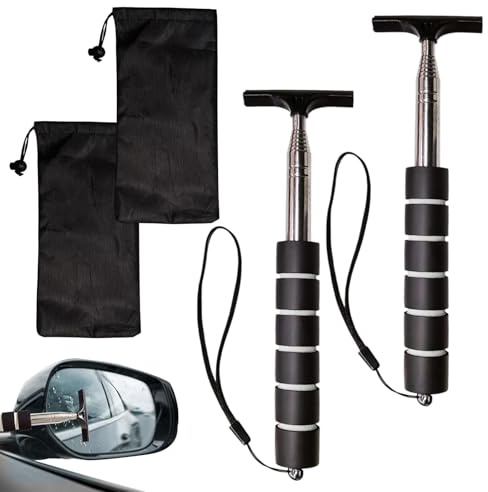 TUONYIS 2 Pièces Essuie-Glace De Rétroviseur De Voiture avec 2 Sac de Conservation Raclette de Rétroviseur Rétractable Télescopique Nettoyant de Rétroviseur, Accessoires de Voiture pour Différents