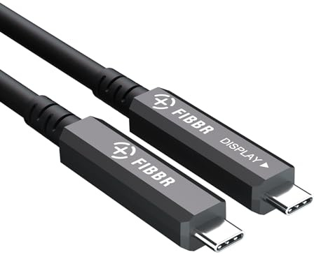 FIBBR Full-Featured Glasfaser USB C auf USB C Kabel 10M, 10Gbps USB 3.2 GEN2 Videokabel für Lange Distanzen mit PD 60W für VR-Headsets/AR, Webcam, Kamera, Laptop, Mini-PC und Mehr