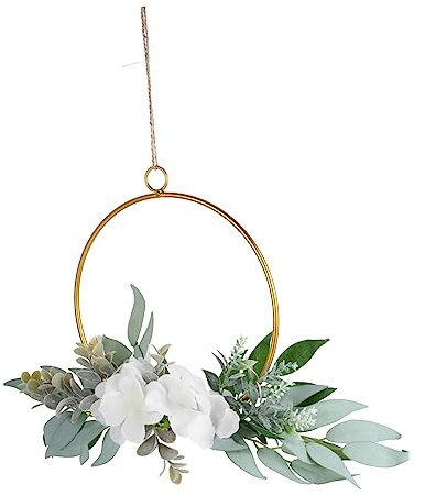 iplusmile Ghirlanda Decorativa da Parete Battuto Artificiale Bianca per Matrimonio e Ingresso Addobbi Eleganti per Festa e Casa