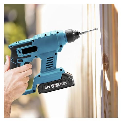 Taladro percutor inalámbrico recargable sin escobillas de 21 V, martillo eléctrico, taladro de impacto, tornillo expansible, perforación de hormigón, pared Ladrillo, madera, acero(1 Battery 1 Charge)