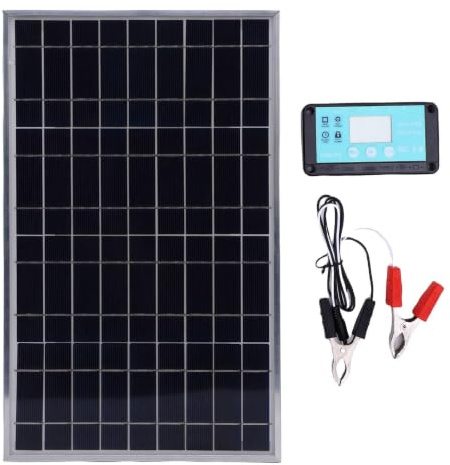AYNEFY Kit de Panneau Solaire Monocristallin de 100 W, Taux de Conversion élevé, Chargeur de Batterie de Voiture, Boîte de Jonction IP67, Interfaces USB, adapté pour RV, Bateau,