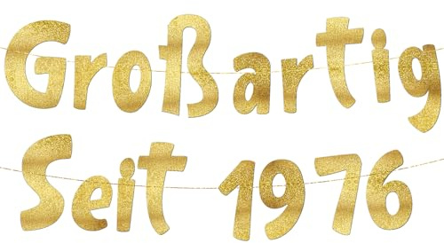 Glitzer-Banner mit Aufschrift Großartig Seit 1976, Party-Dekorationen und Zubehör für 50. Geburtstag