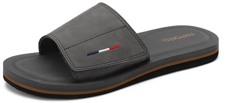 Ripord Mens Adjustable Slides Sandals Slip On Sandals | Comfortable Athletic Anti-Slip Slides Indoor Outdoor