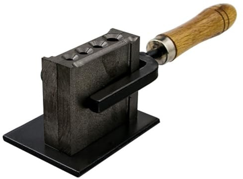 Guldgjutning göt degel med vändbar form för smältning, förfining av ädla metaller – 4 hålstorlekar (4/5/6/8 mm), avtagbar design för smyckestillverkning, silver, koppar, aluminium – 164 x 30 x 18 mm