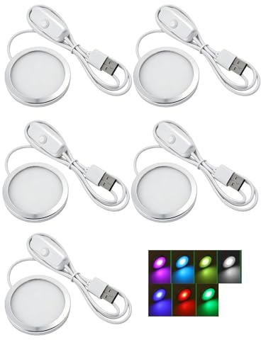 Lot de 5 lampes LED pour imprimante 3D Bambulab 001 avec 1 m de type A 7 couleurs RVB réglables pour bricolage X1C/P1P/P1S/X1/X1E/H2D 001 Pied de lampe de bureau imprimé 3D