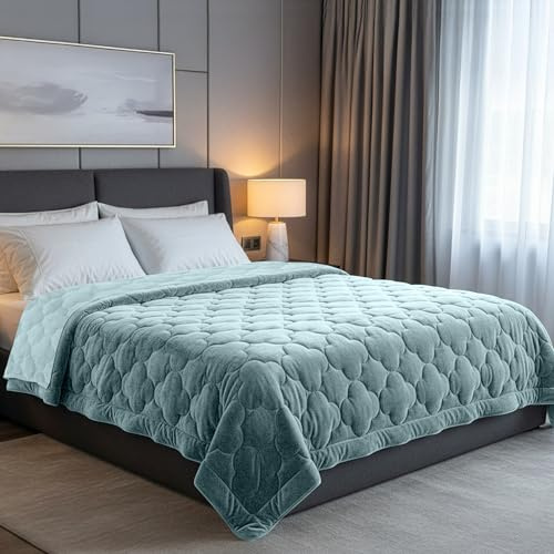 SLEEP COMFY 4 Jahreszeiten Bettdecken 200 x 220cm, Samt & Mikrofaser ohne Bezug, Atmungsaktives, Hypoallergene Steppdecke für Zuhause, Caravan & Camping, Oeko-TEX®-Zertifiziert