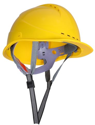 BESTYASH Gelber Schutzhelm Bauhelm aus Robustem Fiberglas Atmungsaktiv und Verstärkt Leichter Baustellenhelm für Arbeitsschutz und Industrie