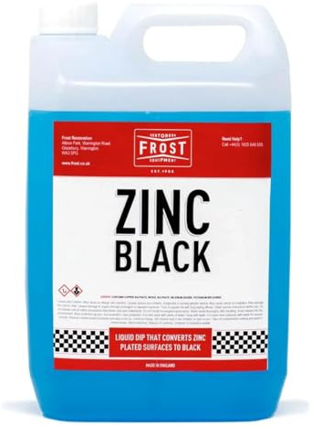 FROST Zinc Black Industrial Metal Coating, Protective Zinc-Rich Finish for Steel & Iron, 5 Litre