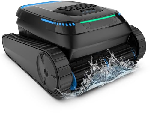 BOTLIFE (2026 Neu) Poolroboter Akku Boden und Wand Wasserlinie Poolsauger | PC10 Poolroboter Kabelloser, 18927LPH Saugkraft, Intelligenten Navigation für Aufstellpool Eingelassenen Pool 170㎡ (Schwarz)