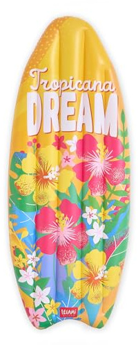Legami – Colchón Hinchable para la Playa, Individual, 2 cámaras de Aire, Capacidad de Carga de hasta 90 kg, Forma de Tabla de Surf, Incluye Parches autoadhesivos para pequeños Agujeros, 70 x 173 cm
