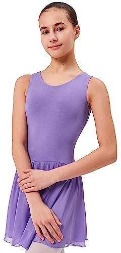 tanzmuster ® Ballettkleid Mädchen ärmellos - Bella - aus weicher Baumwolle mit Chiffonröckchen