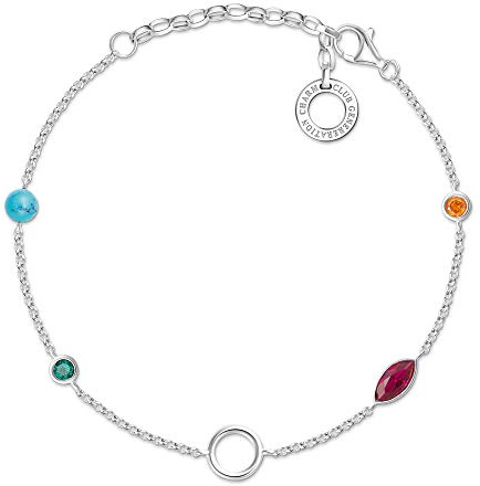 Thomas Sabo Damen Charm-Armband Steine Charm Club 925 Sterling Silber X0271-646-7