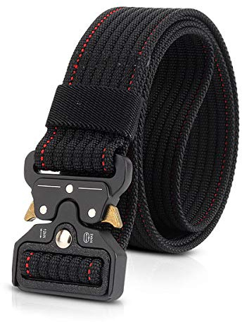 LumiSyne Cinturón Táctico 1.5 Ajustable Hombres Cinturón Resistente Cinturón Nylon Hebilla de Metal de Liberación Rápida Cinturón Táctica Molle Para Molle Caza Deporte