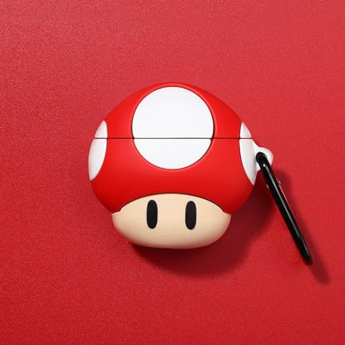 ZOSTLAND Wireless Earphone Case,Thick Soft Portable Silicone Protective Shockproof Skin Cover Storage Box Compatible with Apple AirPods 2&1 Charging Station Case(Mushroom,AirPods 2&1)