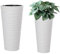 Blumenkübel Blumentopf Rund 3D Effekt Slim Pflanzkübel mit Herausnehmbaren Einsatz (XL)