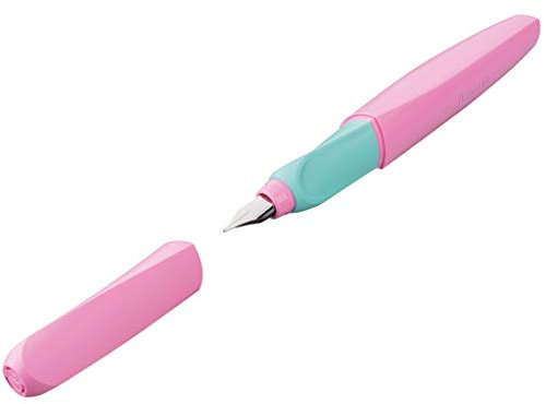 Pelikan Twist Füllhalter, Edelstahl-Feder in Strichbreite M inkl. Tintenpatrone, sweet lilac