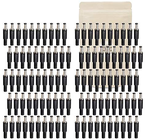 X100 Connettore maschio 12V 5.5x2,1mm Spina di alimentazione da saldare 12V - Adaptout marca francese