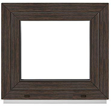 Komforta Fenster Dark Oak Außen/Innen - Alle Größen Kellerfenster Kunststoff BxH 900 x 400 mm - Garagenfenster Fenster PVC 90 x 40 cm 2-Fach Verglasung-Din Rechts-Dreh Kipp Kunststofffenster