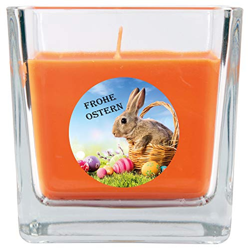 Duftkerze im Glas - Ostern Orange - Viereck 190gr (50h)