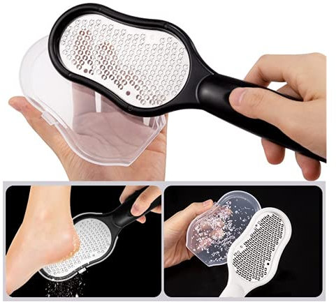 LukyTimo Lime à Pied, Lime Pieds à Double Face pour Enlever la Peau Morte Râpe Pieds Outils de Pédicure Retire la Corne et les Durillons - Acier Inoxydable (23x6.5 cm) (23x6.5 cm (Lot de 1))