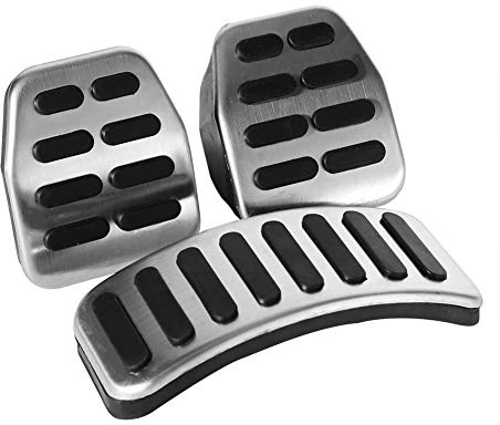Akozon Pedale, Slip-On Bremspedalauflagen Metallpedale Auto Manuelles Pedalgetriebe Edelstahl Set Autopedale