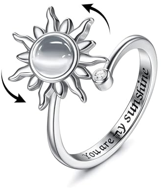 MILACOLATO Fidget Ring for Women Kids Girls Anxiety Rings Open Adjustable