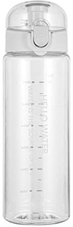 XKUN Bouteille d'eau Bouteille d'eau en Plastique Transparente Bouilloire Portable Bouilloire en Plein Air Fitness Sport Gobelets d'eau Tasse pour Enfants Adultes-White