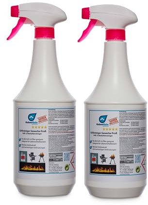 KaiserRein Grillreiniger Gewerbe Profi Grill-, & Backofenreiniger Spray 2x1L Extra starker Fettlöser für Grill und Ofen I Grillrost Reiniger für Gasgrill I Backofen Reiniger