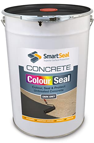 SmartSeal Coloured Concrete Sealer (Dark Grey, 25L) - Professional Sealant to Recolour, Protect & Transform Floors - Durable Alternative to Concrete Paint - Hard-Wearing Finish