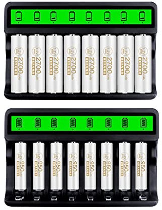 Batería Recargable No.5 No.7 Carga rápida 2700 MAh Cargador Universal AA de Alta Capacidad Se Puede Cargar Cinco o Siete (Color : C)