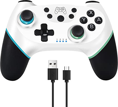 Zakgbxbig Controller per Switch, Controller Wireless Pro per Switch Lite, Controller per Switch Remote Gamepad Joystick, Turbo e Doppia Vibrazione (Left Blue+Right Green)