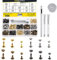 Mardatt 240 Sets Double Cap Rivets with Setting Tool Kit, 4 Colors 3 Sizes Leather Rivets Double Cap Rivet Tubular Metal Studs for DIY Leather Craft Repair and Decoration