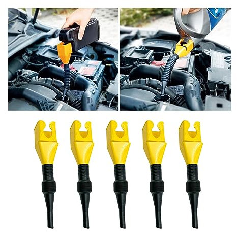 JNNJ 5 Pièces Entonnoir à Essence Pour Voiture, Entonnoirs De Carburant De Bouche Plastique Flexibles, Entonnoir De Carburant Bouche, Entonnoir à Essence Pour Moto, Voiture, Essence(Jaune)