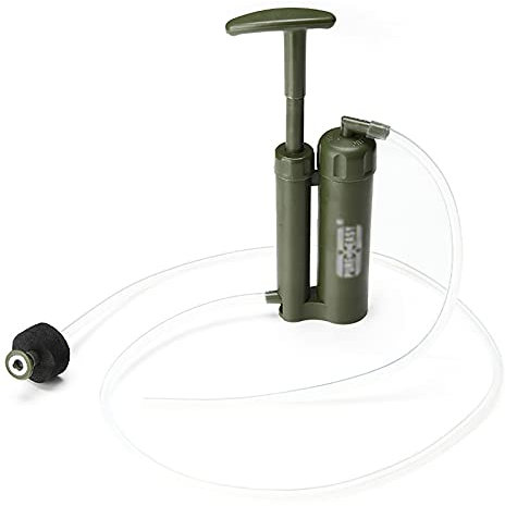 Système de traitement de l'eau de camping portable, filtre à eau de survie d'urgence, outil de survie de la pompe de filtre à eau de plein air pour le camping,Vert