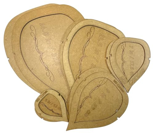 MB Cordas Plantilla de corte de hojas y plumas de macramé,juego de 5: 14.8,11.5,9,7 y 5 pulgadas,herramienta para colgar en la pared,plumas de corte fácil,para tejer,manualidades (marrón,,LeaveSetP01