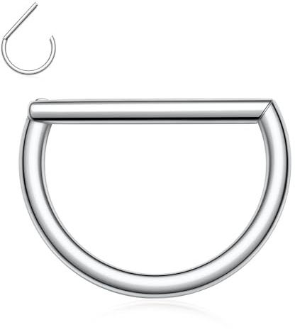 Nasenring Gerader Stab Septum Schmuck 16G 18G Septum Ring Ohrringe Chirurgenstahl Halbkreis Muschel Tragus Knorpel Rook Helix Hoop Ohrring Ausgerichtet Segment Clicker Ring Septum Piercing Schmuck